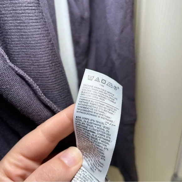 Athleta Deep Purple Open Cardigan women’s l cozy lounge everyday career office - Picture 6 of 9